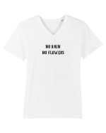 no rain no flowers Tricou mânecă scurtă guler V Bărbat Presenter