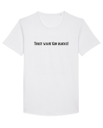trust what god blocks Tricou mânecă scurtă guler larg Bărbat Skater