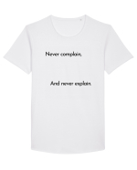 never complain... Tricou mânecă scurtă guler larg Bărbat Skater