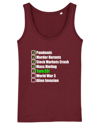 55 Year Old Funny Birthday Checklist Burgundy