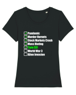 55 Year Old Funny Birthday Checklist Tricou mânecă scurtă guler larg fitted Damă Expresser