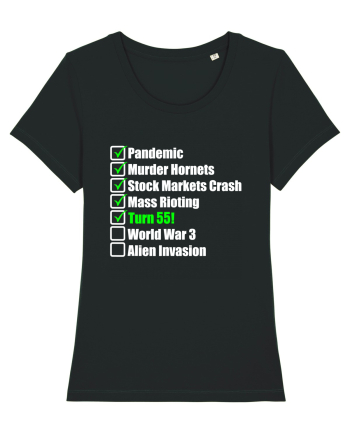 55 Year Old Funny Birthday Checklist Black