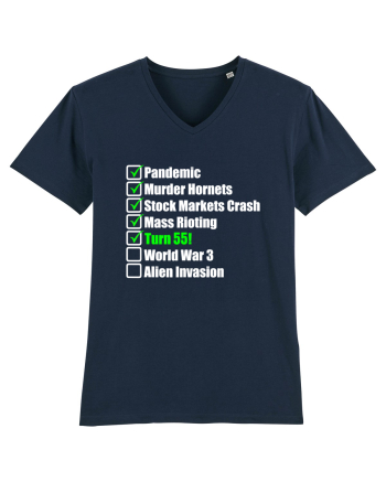 55 Year Old Funny Birthday Checklist French Navy