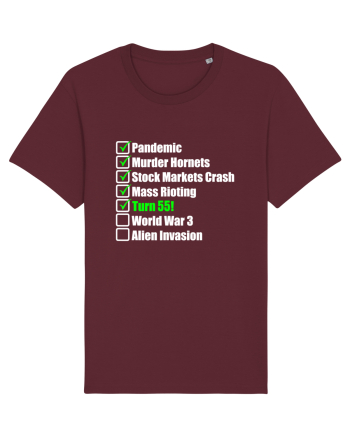 55 Year Old Funny Birthday Checklist Burgundy