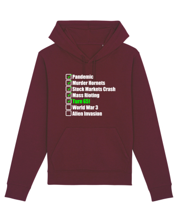 65 Year Old Funny Birthday Checklist Burgundy