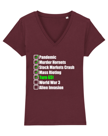 65 Year Old Funny Birthday Checklist Burgundy