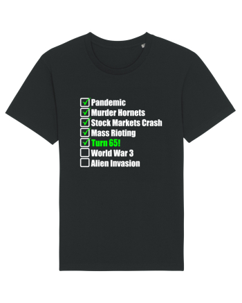65 Year Old Funny Birthday Checklist Black