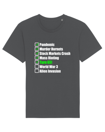 65 Year Old Funny Birthday Checklist Anthracite