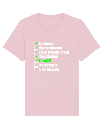 65 Year Old Funny Birthday Checklist Cotton Pink