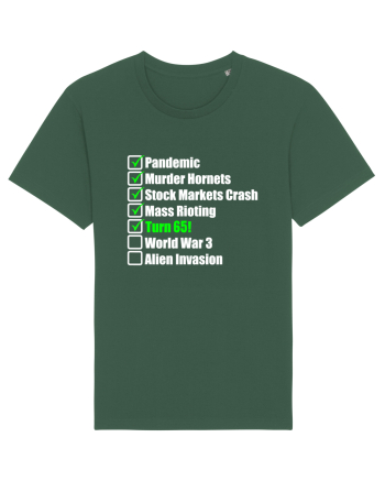 65 Year Old Funny Birthday Checklist Bottle Green