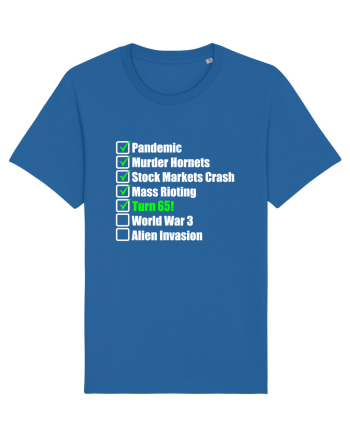 65 Year Old Funny Birthday Checklist Royal Blue