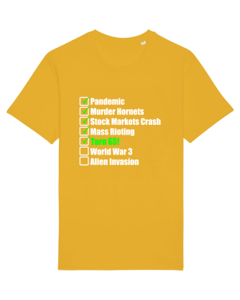 65 Year Old Funny Birthday Checklist Spectra Yellow