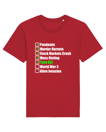 65 Year Old Funny Birthday Checklist Red