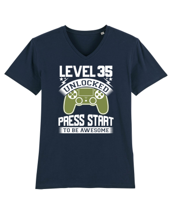 Level 35 Unlocked Press Start To Be Awesome French Navy