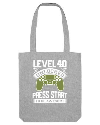 Level 40 Unlocked Press Start To Be Awesome Heather Grey