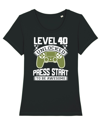 Level 40 Unlocked Press Start To Be Awesome Black