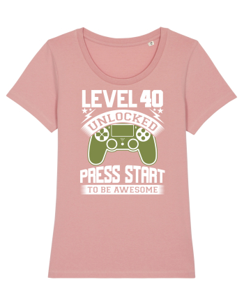 Level 40 Unlocked Press Start To Be Awesome Canyon Pink