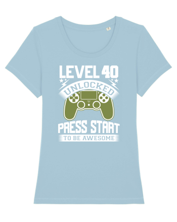 Level 40 Unlocked Press Start To Be Awesome Sky Blue