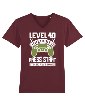 Level 40 Unlocked Press Start To Be Awesome Burgundy