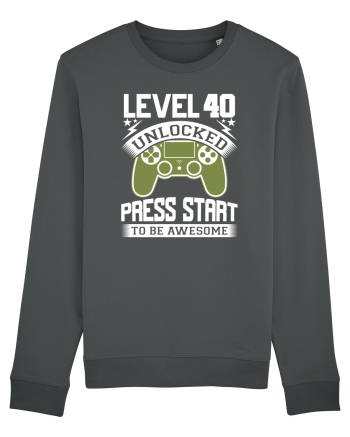 Level 40 Unlocked Press Start To Be Awesome Anthracite