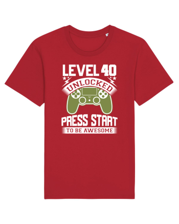 Level 40 Unlocked Press Start To Be Awesome Red