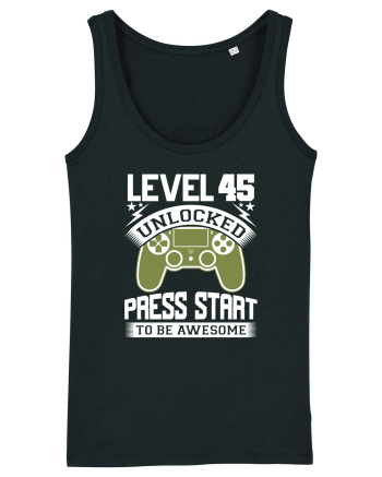 Level 45 Unlocked Press Start To Be Awesome Black