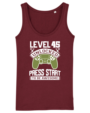 Level 45 Unlocked Press Start To Be Awesome Burgundy