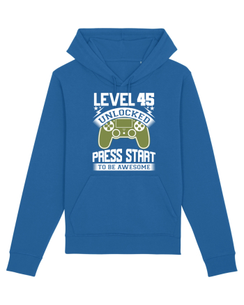 Level 45 Unlocked Press Start To Be Awesome Royal Blue