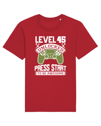 Level 45 Unlocked Press Start To Be Awesome Red