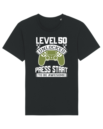 Level 50 Unlocked Press Start To Be Awesome Black