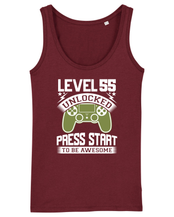 Level 55 Unlocked Press Start To Be Awesome Burgundy