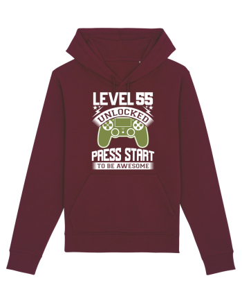 Level 55 Unlocked Press Start To Be Awesome Burgundy