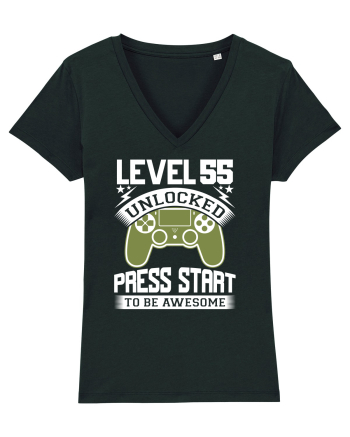 Level 55 Unlocked Press Start To Be Awesome Black