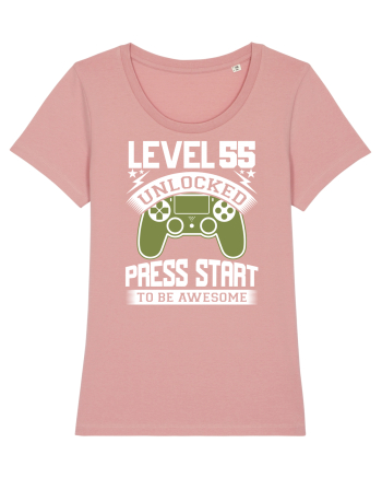 Level 55 Unlocked Press Start To Be Awesome Canyon Pink