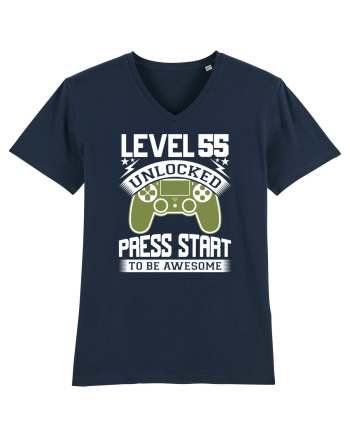 Level 55 Unlocked Press Start To Be Awesome French Navy