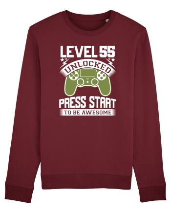 Level 55 Unlocked Press Start To Be Awesome Burgundy