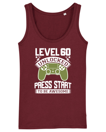 Level 60 Unlocked Press Start To Be Awesome Burgundy