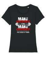 Make excuses or make changes Tricou mânecă scurtă guler larg fitted Damă Expresser