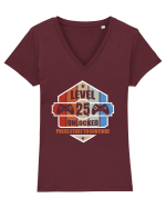 Level 25 Unlocked Press Start To Continue Tricou mânecă scurtă guler V Damă Evoker