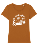 Explore Tricou mânecă scurtă guler larg fitted Damă Expresser