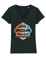 Level 55 Unlocked Press Start To Continue Tricou mânecă scurtă guler V Damă Evoker