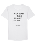new york paris Tricou mânecă scurtă guler larg Bărbat Skater