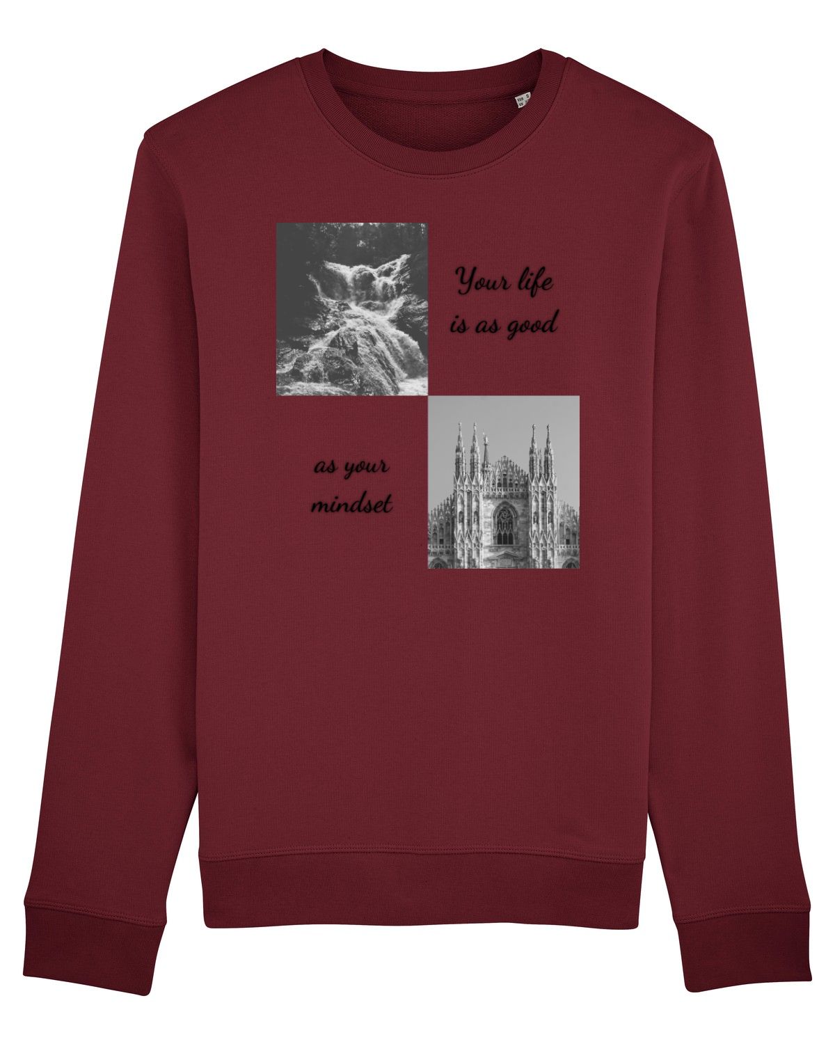 Bluză mânecă lungă Unisex Rise Burgundy