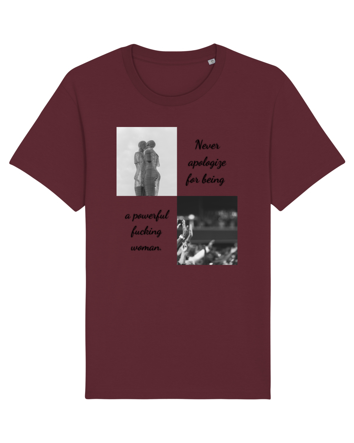 Tricou mânecă scurtă Unisex Rocker Burgundy