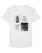 never apologise for being ... Tricou mânecă scurtă guler larg Bărbat Skater
