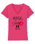 Hustle in heels Tricou mânecă scurtă guler V Damă Evoker