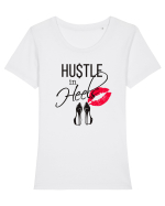 Hustle in heels Tricou mânecă scurtă guler larg fitted Damă Expresser