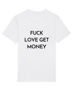 fuck love get money Tricou mânecă scurtă Unisex Rocker