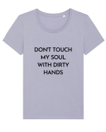 don t touch my soul with... Tricou mânecă scurtă guler larg fitted Damă Expresser