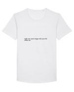 make sure you re happy... Tricou mânecă scurtă guler larg Bărbat Skater